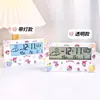 Relógio Despertador Eletrônico, Calendário de Mesa Eletrônico Transparente Multifuncional com Display de Temperatura, Modelo com Luz de Fundo para Quarto, Relógio Despertador Transparente