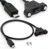 Venda direta da fábrica de cabo de extensão Micro USB macho para fêmea com abas com furos de parafuso para fixar o cabo de dados fêmea
