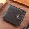 Carteira Masculina Transfronteiriça de Couro PU Atacado Europeia e Americana Retro Porta-moedas Bolsa Curta para Cartões de Visita Moda Comércio Exterior Carteira Masculina