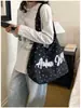 Bolso casual de estilo coreano con estampado de letras de gran capacidad para el hombro para mujer, nuevo bolso tote con estampado de leopardo 2026, bolso de hombro y bolso cruzado