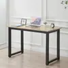 Mesa de escritório em aglomerado de madeira maciça, design simples, paredes de tubo espessadas, boa estabilidade, mesa para computador de mesa, mesa de escritório para treinamento e conferência