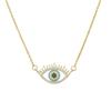 Collar Clásico con Colgante de Ojo de Diablo para Mujer Estilo Ins Moda Europea y Americana Collar de Ojo Cobre Micro-Incrustado Zirconia Joyería