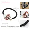 Anillo para el cabello de cristal con pedrería ovalada europeo y americano, temperamento, red social con cuerda para el cabello, cuerda para la cabeza simple para mujer, banda de goma, venta al por mayor