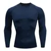 Roupas Fitness Transfronteiriças Europeias e Americanas Masculinas PRO Camiseta de Secagem Rápida Corrida Elástica Roupas Apertadas que Suam Roupas Esportivas de Maratona