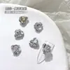 Producto Terminado de Arte de Uñas Mini Pequeño con Pedrería Cuadrada Gruesa, Corazón Irregular y Pedrería Blanca Súper Brillante Decoraciones para Uñas