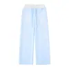 Pantalones de pierna ancha de doble cintura con estampado de lunares estilo americano para mujer, nuevo estilo casual perezoso suelto con cordón, otoño 2026