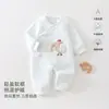Mameluco Cálido para Bebés Niños y Niñas, Otoño/Invierno, Sin Etiquetas, Cierre de Broches, Recién Nacido, Cierre Asimétrico con Lazos, Pijama Romper