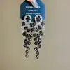 Aretes de aguja plateada con diamantes, diseño de flor ovalada de resina y gota de agua, estilo retro vintage, aretes versátiles