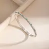 Pulsera con cierre de trébol de cuatro hojas incrustado de circonita en cobre para mujer, pulsera fina de anillo vintage exquisita con microincrustaciones de trébol de la suerte, pulsera de celebridad de internet de lujo ligero