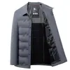 Chaqueta Ligera de Plumas para Hombre de Invierno Cálida Cuello Camisa Abrigo de Plumas Versátil Casual de Negocios Top para Hombres de Mediana Edad y Jóvenes