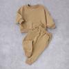 Traje de otoño e invierno para niños y niñas, nuevo estilo coreano, suéter de algodón de felpa con bolsillo grande de estilo occidental a la moda para niños, traje informal