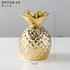 Alcancía de Monedas Piña Dorada Forma de Piña Cerámica Electrochapado Decoración del Hogar Adornos Creativos Artesanías Adornos