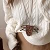 Cadena de gafas de sol multifuncional con clip para el cuello, de cuero con estampado de leopardo para otoño e invierno, para guardar gafas, cordón de lana para mujer, accesorios de cadena.