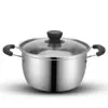 Panela de sopa de aço inoxidável de 16 cm de espessura, alça única, duas alças, pequena panela de leite, presentes