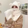 Gorro de Lana Tejido Cálido para Otoño e Invierno para Mujer, Gorro con Protección para los Oídos para Mamá Ciclista, Gorro Integrado con Bufanda, A Prueba de Frío