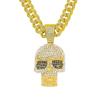 Explosões europeias e americanas Pingente de caveira de diamante completo Rua Retro Trendy All-match Hip-hop Personalizado Colar de casal de homens e mulheres