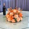 Mesa Redonda de Comedor para Hotel con Flores en el Centro, Mesa Redonda de Restaurante Flores en Mesa, Decoración de Banquete, Arte Floral, Decoraciones de Mesa para Sala de Conferencias, Flores