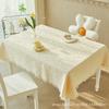 Toalha de mesa de renda Mesa de centro Toalha de mesa de jantar de luxo de alta qualidade Toalha de mesa redonda Retangular Atmosfera branca Sense Pano Sala de estar doméstica