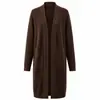 Cardigan de tricô com nervuras de veludo Andy estilo europeu e americano para mulheres, temu, Cardigan Duster de gola V sem botões, casaco de frente aberta