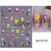 Pegatinas de uñas de mariposa roja en línea al por mayor libro rojo pequeño mariposa colorida láser flor 5D relieve tridimensional pegatinas adhesivas