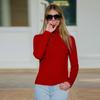 Suéter de cachemira 100% de montaña con cuello alto para mujer, jersey básico de punto para otoño e invierno, prenda interior cálida de primera línea.