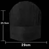 Venta al por mayor transfronteriza Desechable No tejido Gorro de chef Papel de trabajo de cocina Gorro alto Tapa redonda Gorro de decoración para hombres Fabricante de origen