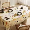 Toalha de Mesa Oval Desenho Animado Impermeável Resistente ao Calor Sem Lavagem Tapete para Mesa de Jantar Tecido com Textura de Linho Toalha de Mesa Luxo Leve Toque de Alta Qualidade Capa para Mesa de Centro
