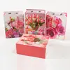 Bolsa de Regalo de Flores para el Día de San Valentín Papel Cartulina Blanca Bolsa de Regalo para Ramo 520 Bolsa de Mano para Regalo Empaque de Recuerdo Bolsa de Regalo al por Mayor