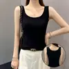 Camisola Negra de Cuello Redondo Ludao Story para Mujer, Top de Verano sin Mangas para Vestir por Capas y como Prenda Exterior