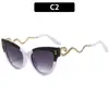 Novos Óculos de Sol Femininos da Moda Cat-Eye Personalidade Tendência Óculos de Sol com Haste em Forma de Cobra Transfronteiriços Europeus e Americanos Óculos de Sol