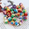Abalorios Redondos de Acrílico Marmoleado con Agujero Recto DIY Hecho a Mano Cadena para Teléfono Móvil Collar Materiales y Accesorios para Joyería con Cuentas