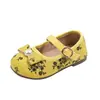 Zapatos Mary Jane estampados estilo chino para niñas, nueva colección primavera/otoño 2026, zapatos pequeños de cuero con lazo de perlas para bebé, bailarinas de princesa