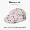 Gorra de Visera Floral Vintage Nueva 2026 para Mujer, Sombrero Versátil de Estilo Artístico para Primavera y Verano con Protección Solar Que Hace que la Cara Parezca Más Pequeña