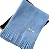 Bufanda Azul de Color Sólido para Otoño e Invierno para Mujer, Estilo Coreano con Borlas Versátil Engrosada Calentador de Cuello Cálido para Estudiantes Cachemira Sintética Suave Calentador de Cuello