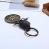 Llavero de Cuero Tejido Artístico Retro de los 12 Zodiacos, Llavero Unisex de Cuero Genuino para Coche