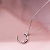 Collar de Luna Brillante para Mujer Estilo Coreano Plata de Ley 925 Celebridad de Internet Ins Mismo Estilo Casual Más Fácil de Combinar Estilo Frío Cadena para Clavícula 7831