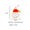 Exclusivo Navideño Transfronterizo Acero Inoxidable Chapado en Oro de 18K Joyería de Aceite Goteante Accesorios DIY Colgante de Dibujos Animados Papá Noel Colgante