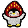 Nuevos Parches Bordados de Pingüino Fresa Lindos Autoadhesivos, Accesorios de Bordado por Computadora, Suministro Directo de Fábrica, En Stock