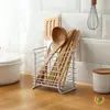 Portapalillos Drenante de Hierro Forjado, Tubo para Palillos, Estante para Palillos, Caja para Palillos, Caja de Almacenamiento Doméstica para Cucharas de Cocina, Palillos