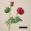Flores Peônia Artificiais de Alta Qualidade, Hidratantes, com 2 Cabeças, para Casamento, Decoração de Cena Doméstica, Enfeites de Flores Falsas