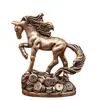 Pequeños Adornos de Latón, Figuras de Escritorio, Caballo Atractor de Dinero, Mascotas de Té para Ceremonia del Té, Artículos Decorativos, Regalos para Paisajismo, Artesanías
