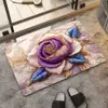 Alfombra de Piso para Baño Estilo Tejido, Alfombrilla de Piso de Lodo Diatomeas Imitación Lino, Absorbente de Agua para Baño, Secado Rápido, Resistente a la Suciedad, Antideslizante, Alfombrilla para Pies al por Mayor