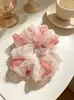 Elásticos para el pelo coloridos, elegantes y artísticos, scrunchies de malla floral de alta elasticidad, accesorios en stock para venta al por mayor