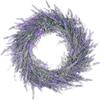 Coroa de Lavanda Artificial Grande Flocada Popular Transfronteiriça para Casamento e Decoração de Casa, Pendurar na Parede, Pendurar na Porta, Coroa para Vitrine
