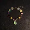Pulsera Cruzada de Flores Vintage Europea y Americana Clásica Ojo del Diablo Pulsera de Cuentas Multicapa con Goteo de Aceite