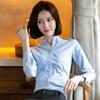 Camisa Profesional Blanca para Mujer, Manga Corta Cuello en V Ropa de Trabajo, Nuevo Modelo 2026, Camisa de Corte Ajustado con Cuello Alto, Uniforme de Trabajo Tienda 4S