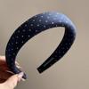 Diadema Elevada Negra y Blanca con Puntos de Ola para la Parte Superior del Cráneo, Diadema Ancha para el Cabello para Mujer, Nuevo Estilo, Pinzas para el Cabello para Lavarse la Cara, Accesorios para el Cabello
