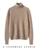 Suéter delgado 100% cachemira pura para otoño e invierno para mujer, de cuello alto, moda casual, tejido interior, suéter capa base de cachemira