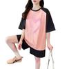 Moda Reductor de Edad Talla Grande Corazón Ropa Exterior Algodón Puro Empalme Manga Corta Pantalones Cortos Conjunto de Dos Piezas para Mujer Verano 2025 Nuevo Conjunto