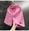 Calça Bermuda Casual Esportiva Masculina Estilo Coreano Preguiçoso Bordada Cachorrinho 2026 Verão Fina Secagem Rápida Slimming Gaze Bolha Comprimento Joelho